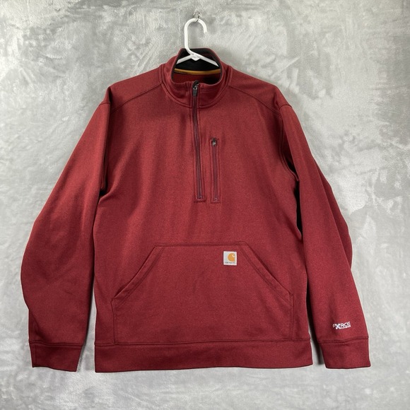 Carhartt Sweater mens Medium Force Extremes 1/2 Zip Mock Neck Sweatshirt Relaxed - Picture 1 of 16